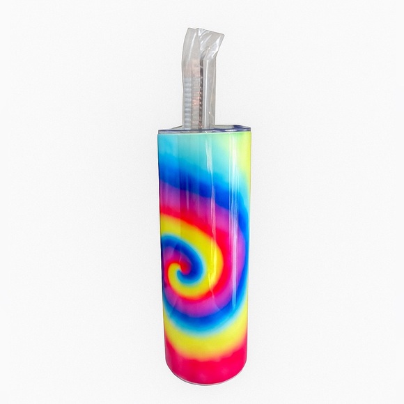 CLOSING SALE •5/$25• NWT Tie-dyed 20oz. Skinny Tumbler with Straw - Picture 3 of 12